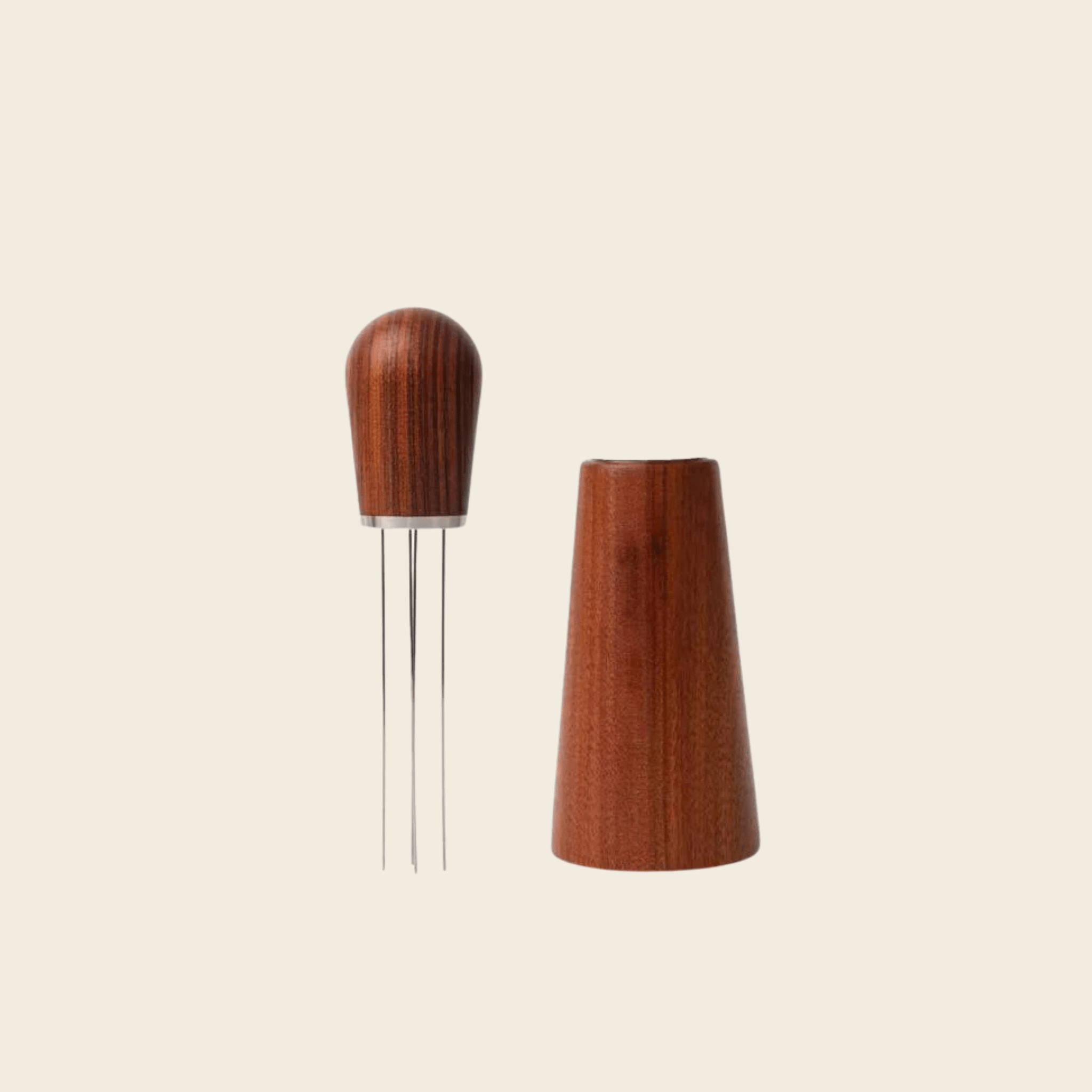 Almond Coffee Distributor Needle With Stand — front view