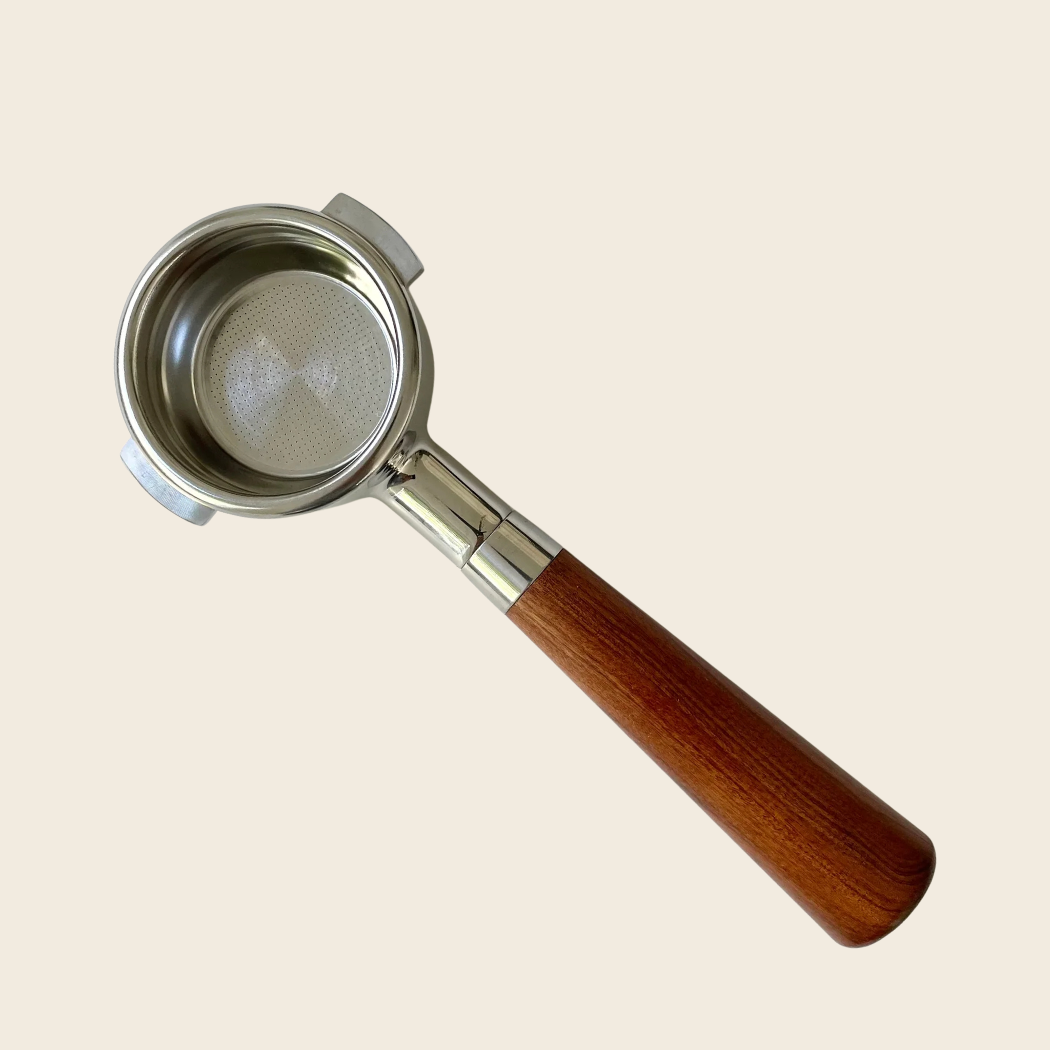 デロンギ 51mm 2イヤー ボトムレス ポルタフィルター - アーモンド ソリッドウッド