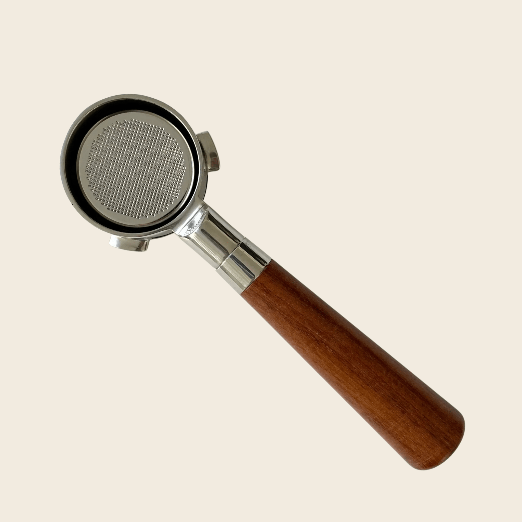 Delonghi Dedica 51mm - Bottomless Portafilter - Almond Solid Wood — rear view