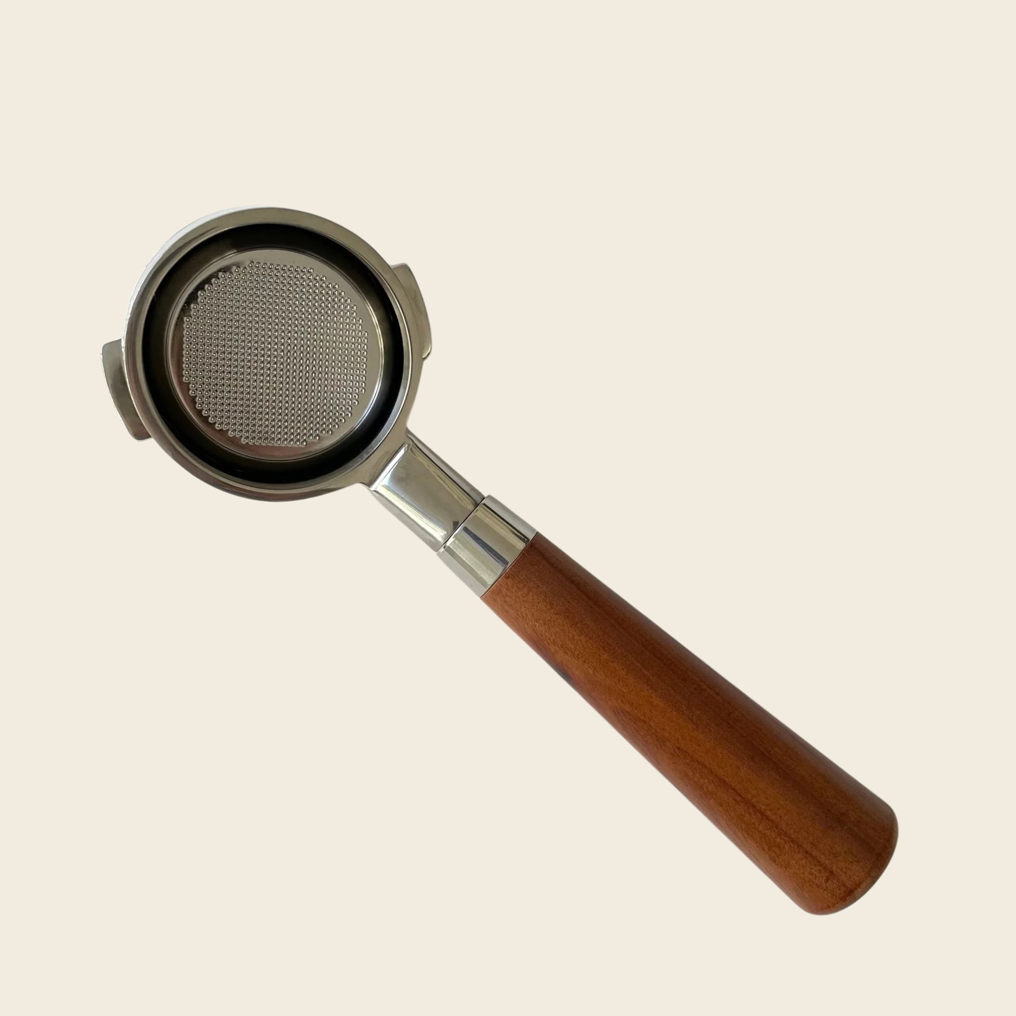 Nuova 58mm ボトムレス ポルタフィルター - アーモンド無垢材