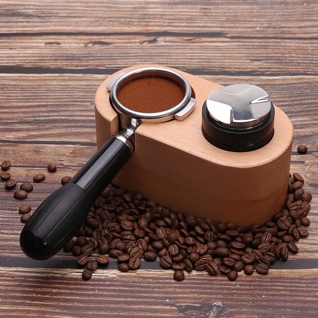 Wooden Coffee Tamper Station And Portafilter Holder - 58mm — view 6
